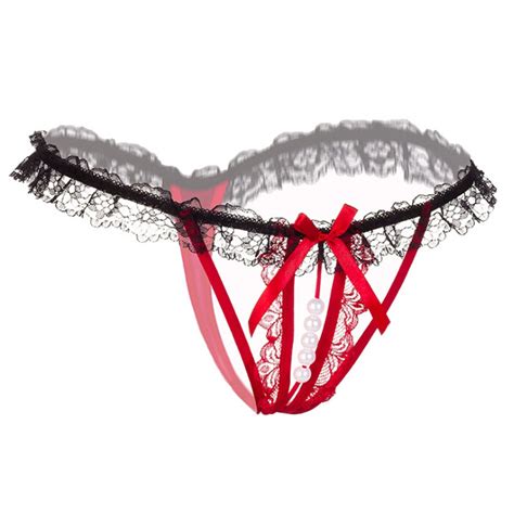 Buy Lace Women Thongs And G Strings Sexy Pearls Tangas Women Sexy Panties