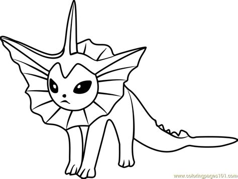 Vaporeon Pokemon GO Coloring Page for Kids - Free Pokemon GO Printable