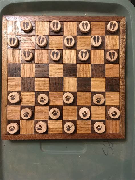 This Is My First Attempt At A Wooden Checker Board Diy Home Crafts Diy