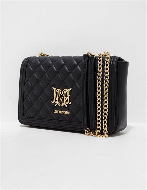 Love Moschino Quilted Shoulder Bag Black In Black Lyst