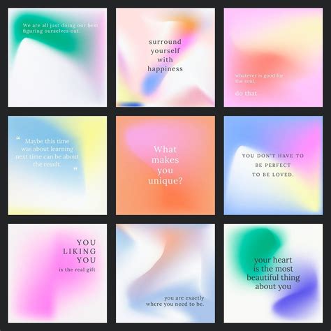 Instagram Post Vector Set Gradient Colorful Background Free Image By