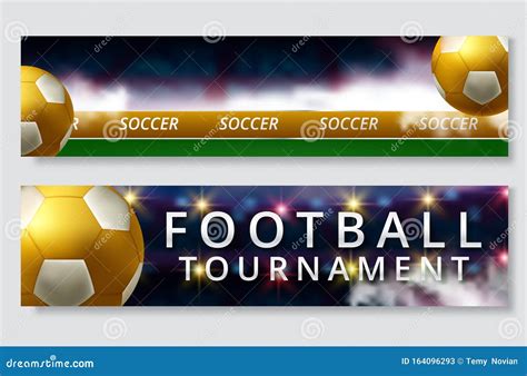 Soccer Club Or Football Sport Banners Vector Design Of Arena Or