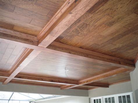 Outdoor Ceiling Hickory With Hand Crafted Beams Degeorge Room