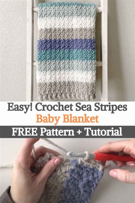 Easy Crochet Sea Stripes Baby Blanket