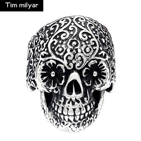 Tim Milyar European Style Vintage King Skull Pattern Punk 316l