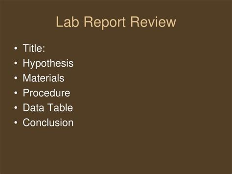 Ppt Lab Report Review Powerpoint Presentation Free Download Id468324