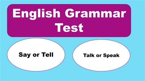 Difference Between Say Tell Talk And Speak English Grammar Test