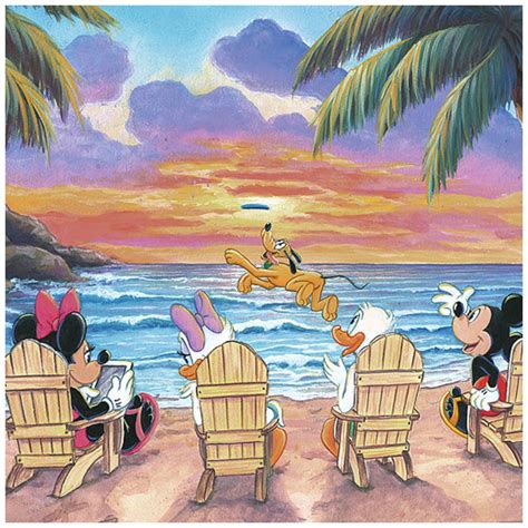 Beautiful Day At The Beach 10x20 Disney Fine Art Treasures On Canvas By