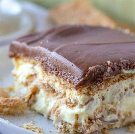 Eclair cake is an easy no bake treat with delicious layers of pudding, chocolate and more! No-Bake Eclair Cake - kristinamelly.com in 2020 | Eclair ...