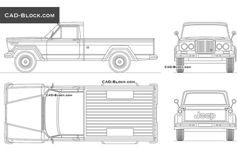 Jeep Gladiator 1962 Cad Drawing Dwg File