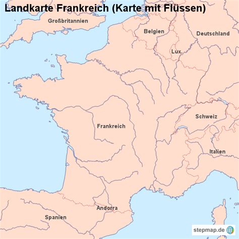 Tripadvisors frankreich karte mit hotels, pensionen und hostels: Landkarte Frankreich (Karte mit Flüssen) von länderkarte ...