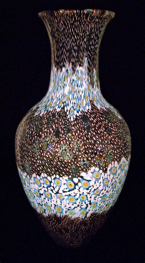 Deep Purple Broadband Murrini Vase By Michael Egan Art Glass Vase