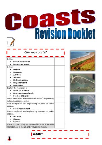 Coasts Revision Booklet For Gcse Geography Secondary Geography