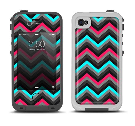 The Sharp Pink And Teal Chevron Pattern Apple Iphone 4 4s Lifeproof Fre