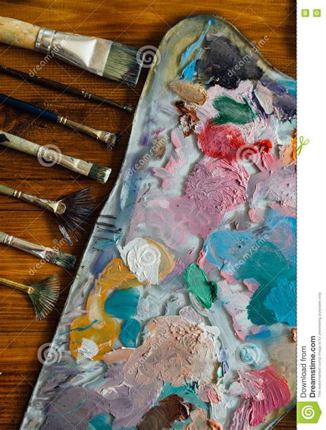 Palette Of Oil Paints Stock Image Image Of Artistic 81800019