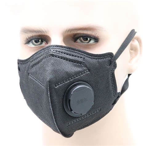 Anti Haze Mouth Masks With Valve Washable Replaceable Filter Activated Carbon Folding Dust Mask
