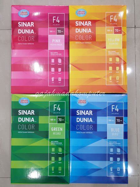 Jual Kertas HVS FOLIO WARNA F4 70 Gr 70 Gsm 70gram SIDU SINAR DUNIA