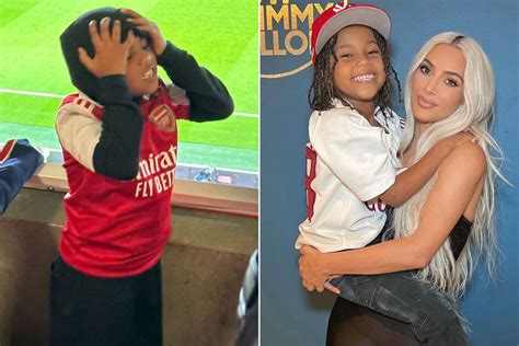 Kim Kardashian Takes Soccer Fan Son Saint 7 To English Soccer Game