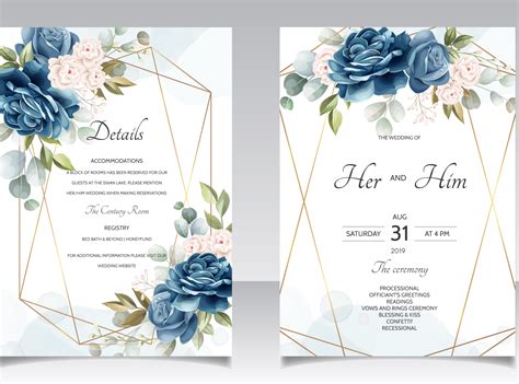 Beautiful Floral Wreath Wedding Invitation Card Template By Dino Mikael