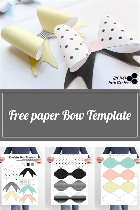 1010 x 841 jpeg 120 кб. DIY Printable Paper Bow with Template - The Tiny Honeycomb