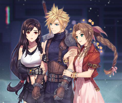 Tifa Lockhart Cloud Strife And Aerith Gainsborough Final Fantasy And 2 More Drawn By Ohse