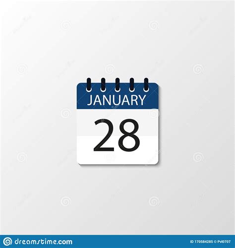 Vector Flat Daily Calendar Icon Day Month January Stock