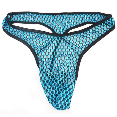 New Hot See Through Mesh Pattern Sexy G String Low Rise Mens Thong Mens