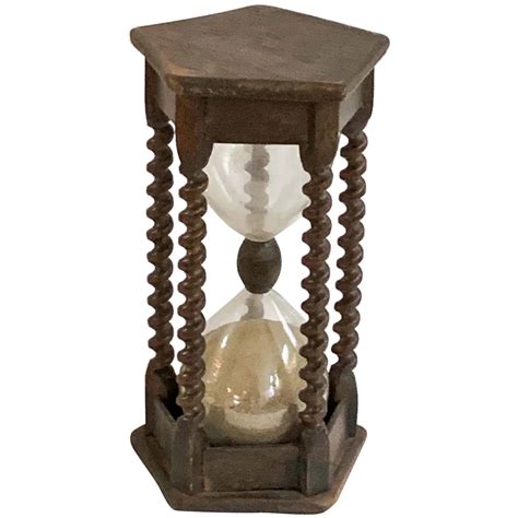 Antique 19th Century Wood Hourglass Sand Timer Hourglass Sand Timer