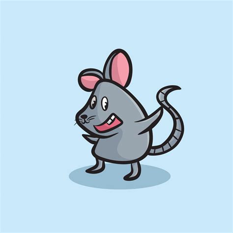 Mouse Cartoon Mascot Funny Vector Smile Happiness Fun Cute Animals