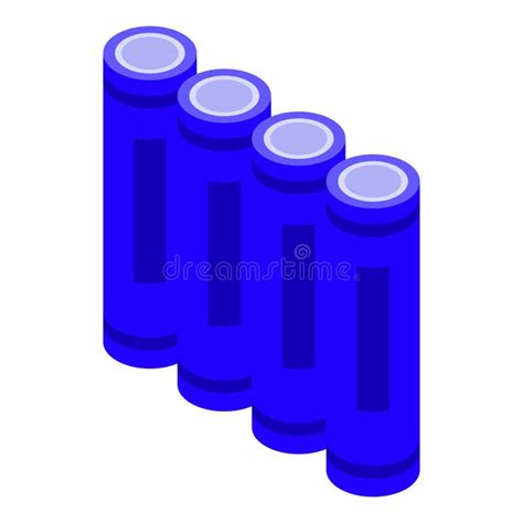 Blue Pack Battery Icon Isometric Vector Mobile Power Stock