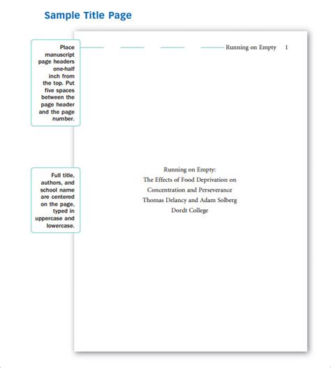 Apa 7 sample paper (microsoft word) apa 7 sample paper with title page, body. FREE 9+ Sample APA Cover Page Templates in PDF