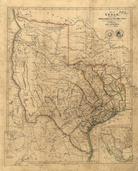 Old Texas Wall Map 1841 Historical Texas Map Antique Decorator Etsy