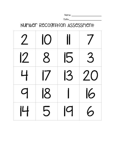 Number Recognition Kindergarten Math Worksheets