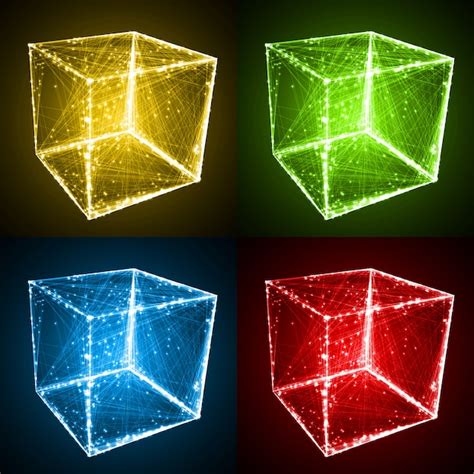 Premium Vector Cube Shape With Abstract Lines
