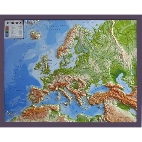 Geo Institut Kontinent Karte Reliefkarte Europa Silver Line Physisch