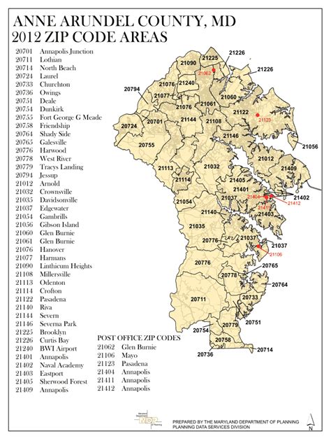 Anne Arundel County Zip Codes Map Fill Online Printable Fillable
