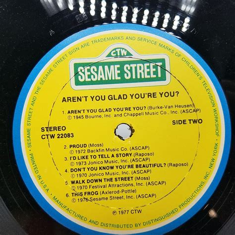 Sesame Street Aren T You Glad You Re You Vinyl Lp Ctw22083 Ebay