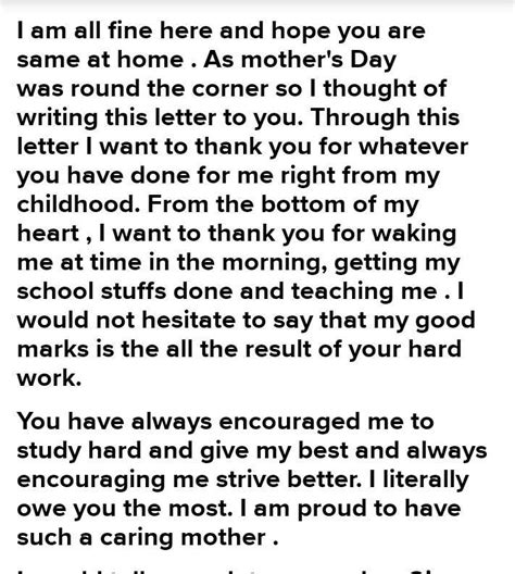 Thank You Letter To A Mother