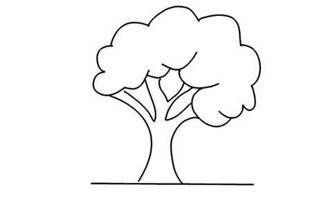 How To Draw A Simple Tree Step By Step Simple Tree Drawing For Kids