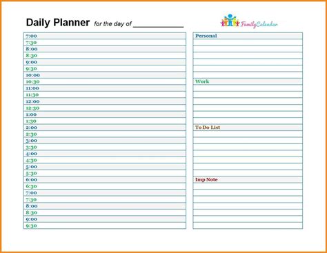 Free Daily Calendar Template Table Free Printable Weekly Calendar