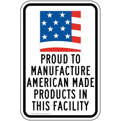 Manufacture American Made Products Sign Or Label White Reflective