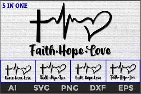 Faith Hope Love Heartbeat Svg Faith Hope Love Svg Faith