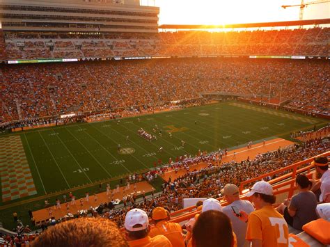 American Football Arena Stadium Crowds Orange Sunset Wallpapers Hd