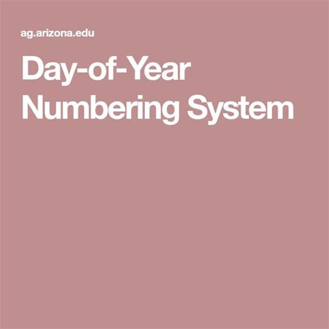 Day Of Year Numbering System Julian Day System Standard Time Zones