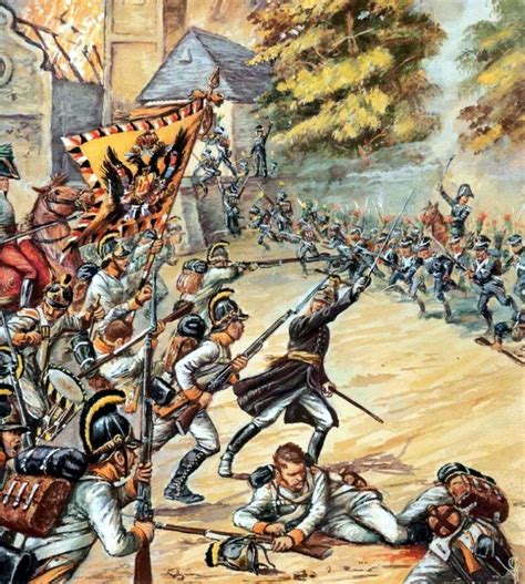 Clash Between Austrian And French Troops During Battle Of Aspern