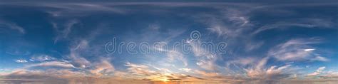 Seamless Dark Blue And Pink Sky Before Sunset Hdri Panorama 360 Degrees