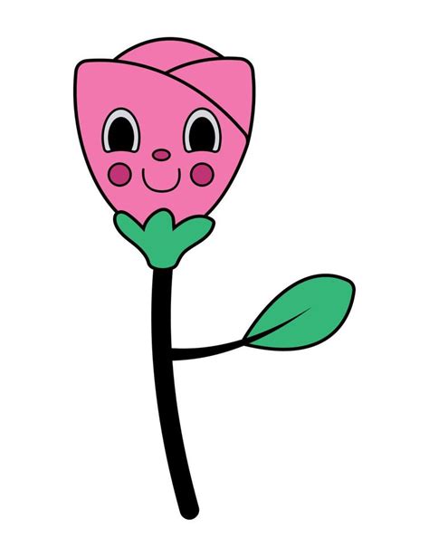 Rose Cartoon Retro Character 11233430 Vector Art At Vecteezy