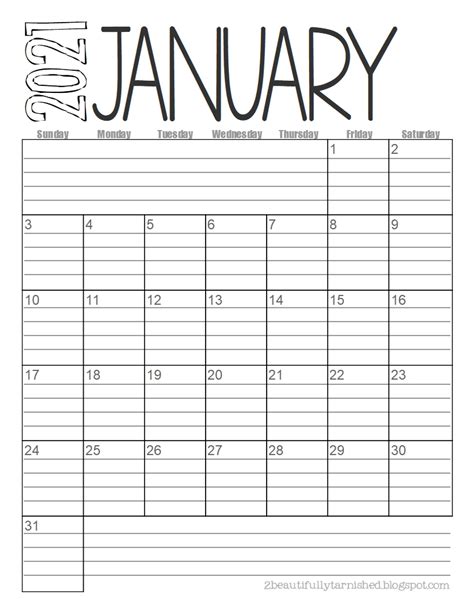 Free 2021 And 2022 Printable Lined Monthly Calendars Free Printable
