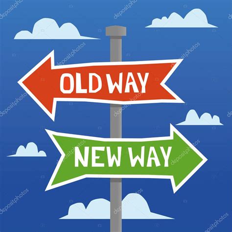 Old Way New Way — Stock Vector © Thinglass 93863730