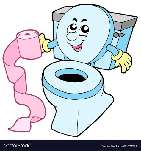 Cartoon Toilet On White Background Vector Illustration Download A